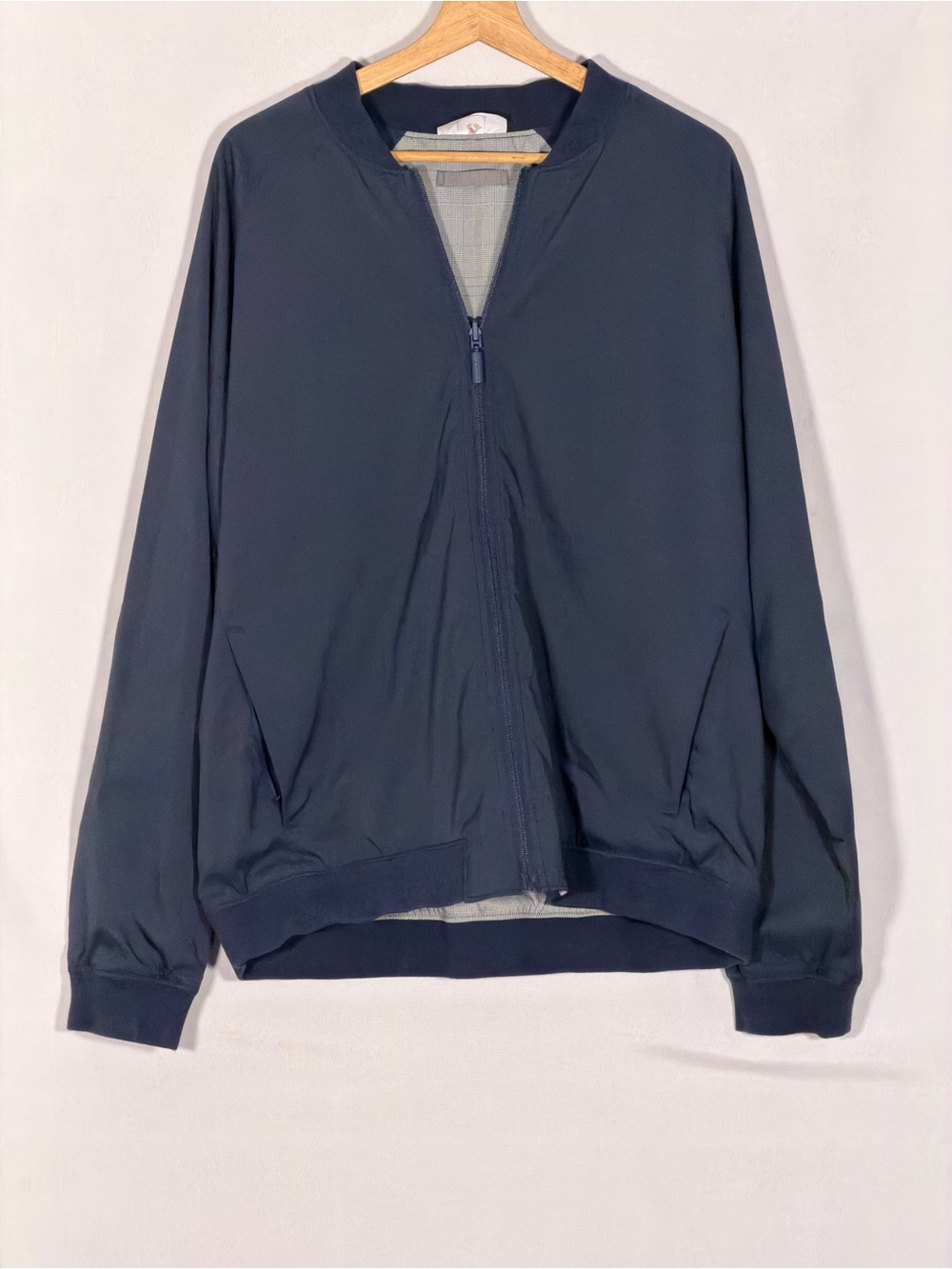 Tommy Bahama Island Driver Reversible Bomber Jacket Men’s L Navy Plaid